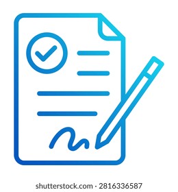 Assignment Icon - Outline Gradient Icons For Mentorship And Training