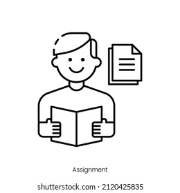 icono de asignación. Diseño de icono de estilo de esquema aislado en fondo blanco
