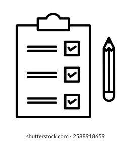 Assignment icon Outline vector symbol sign