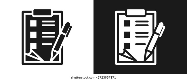 Icono De La Asignación Fijado Glifo En Fondo Blanco Y Negro