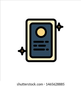 Assignment, Job Application, Test  Flat Color Icon. Vector icon banner Template. Vector Icon Template background