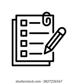 Assignment line icon Vector Illustration