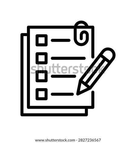 Assignment line icon Vector Illustration