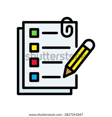 Assignment lineal color icon Vector Illustration