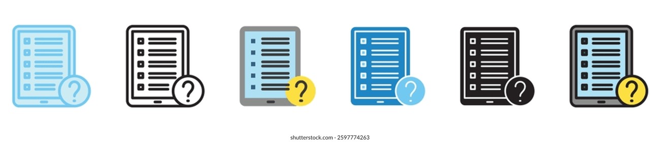 Assignment multi style icon set. use for modern concept, print, UI, UX kit, web and app development. Vector EPS 10, related to digital education, digital learning
