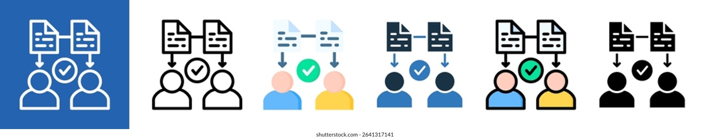 Assignment multiple icon style vector illustration