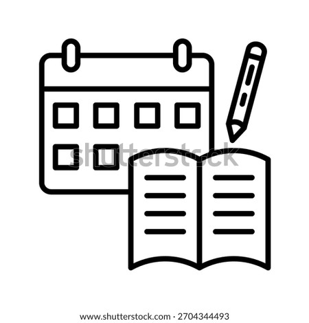 Assignment Outline Icon Vector Illustration
