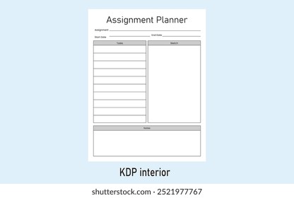 Planificador De Asignaciones Kdp Plantilla Interior