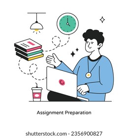 Assignment Preparation abstract concept vector in a flat style stock illustration
