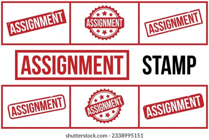 Assignment rubber grunge stamp set vector