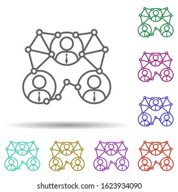 Assignment, staff, dialogue in multi color style icon. Simple thin line, outline vector of team work icons for ui and ux, website or mobile application