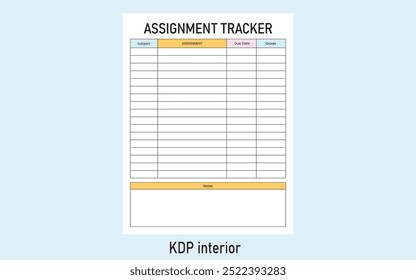 Assignment Tracker Kdp Interior Template