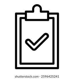 Assignment Turned In Vector Line Icon Design