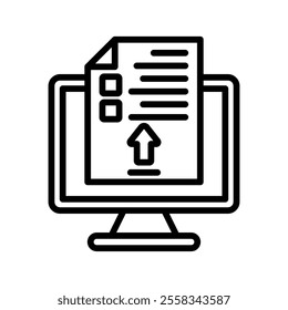 Assignment Upload Vector Lineal Icon on white background.