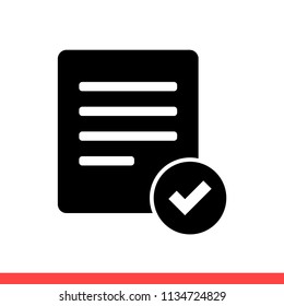 Assignment vector icon, checklist symbol. Simple, flat design for web or mobile app