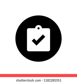 Assignment vector icon, done symbol. Simple flat design for web or mobile app