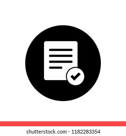 Assignment vector icon, done symbol. Simple flat design for web or mobile app