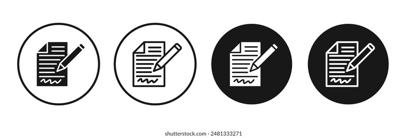 Assignment vector icon set black filled and outlined style.