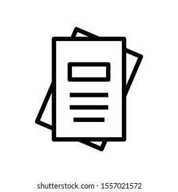 Assignment vector outline icon in black color