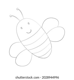 Assignments for preschoolers. Coloring. Printout, bees. Vector graphics. On white background. Design for children's books, exercise books. For printing on paper. Classes for the intellect.