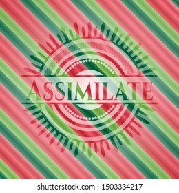 Assimilate christmas style badge. Vector Illustration. Detailed.