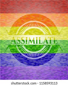 Assimilate lgbt colors emblem 