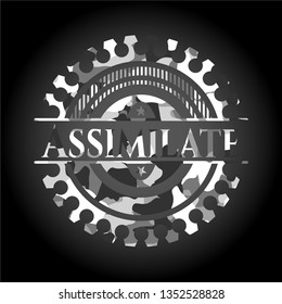 Assimilate on grey camo texture