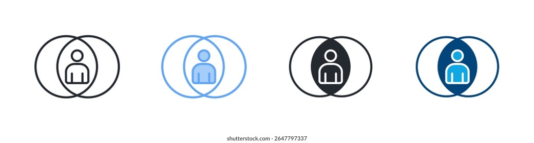 Assimilation Icon Set Multiple Style. Designed In Outline, Blue, Glyph, Dual Tone