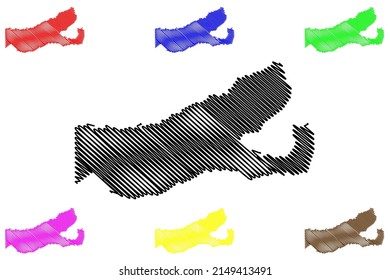 Assis Brasil municipality (Acre state, Municipalities of Brazil, Federative Republic of Brazil) map vector illustration, scribble sketch Assis Brasil map