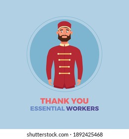 Assist Blue Thanks Essential Workers Logo - Vector