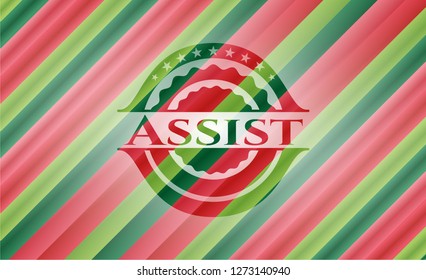 Assist christmas colors style badge.