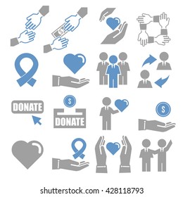 assist, help, kindness icon set