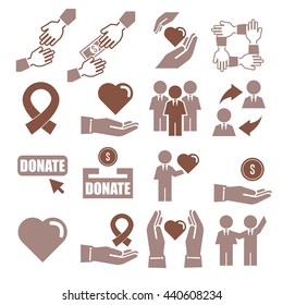 assist, help, kindness icon set