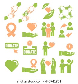 assist, help, kindness icon set