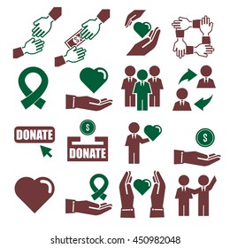 assist, help, kindness icon set
