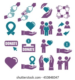 assist, help, kindness icon set