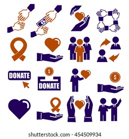 assist, help, kindness icon set
