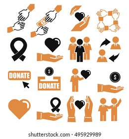 assist, help, kindness icon set