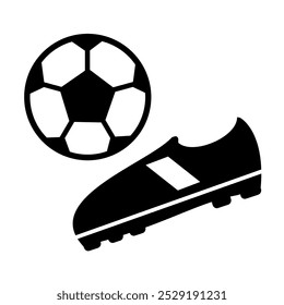 assist icon. football or soccer shoes and ball icon clip art isolated in white background vector illustration. soccer boot