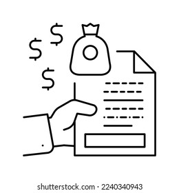 assistance with accounting and financial management line icon vector. assistance with accounting and financial management sign. isolated contour symbol black illustration