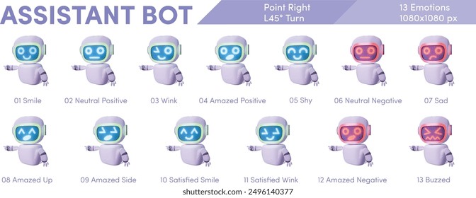Assistance Bot - Point Right - Left 45 Turn