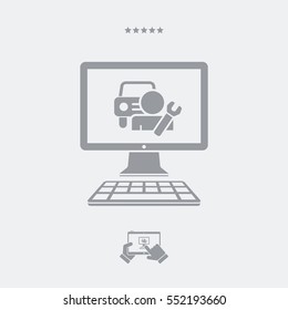 Assistance car application or website - Vector flat icon