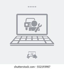 Assistance car application or website - Vector flat icon