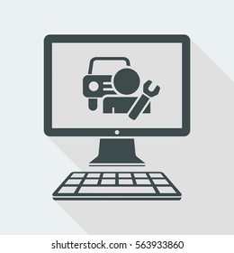 Assistance car application or website - Vector flat icon