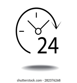 assistance , clock Icon Isolated on White Background