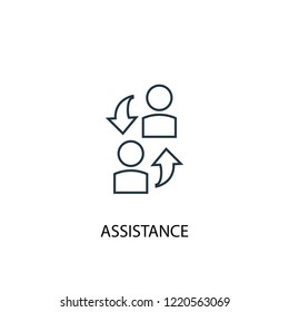 assistance concept line icon. Simple element illustration. assistance concept outline symbol design. Can be used for web and mobile UI/UX