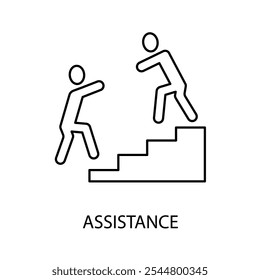 assistance concept line icon. Simple element illustration. assistance concept outline symbol design.