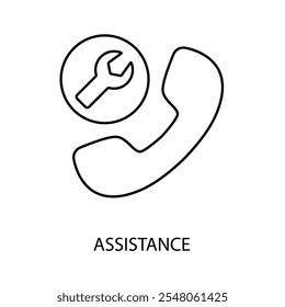assistance concept line icon. Simple element illustration. assistance concept outline symbol design.