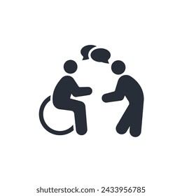 assistance disabled icon. vector.Editable stroke.linear style sign for use web design,logo.Symbol illustration.