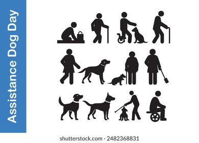 Assistance Dog Day silhouette set